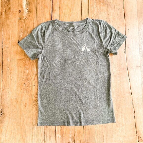 J. Crew Champagne Toast Tee, Size Small - Picture 1 of 4